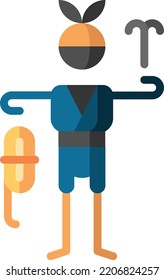 ninja einzelne Stockillustration für Designelemente. Vektorgrafik auf weißem Hintergrund