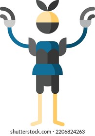 ninja einzelne Stockillustration für Designelemente. Vektorgrafik auf weißem Hintergrund