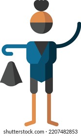 ninja isolated design element stock illustration. Vector on a white background