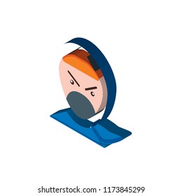 Ninja isometric left top view 3D icon