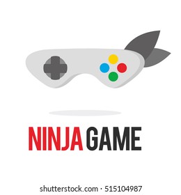 NINJA JOYSTICK GAME CONSOLE LOGO ICON SYMBOL EMBLEM TEMPLATE