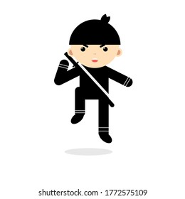 espada de diseño de caracteres de salto de ninja