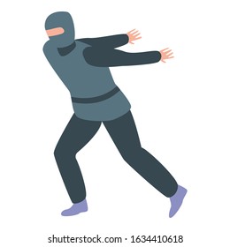 Ninja jump icon. Isometric of ninja jump vector icon for web design isolated on white background