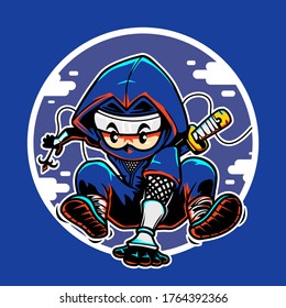Ninja jump illustration for you