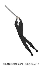 ninja jumping with sword