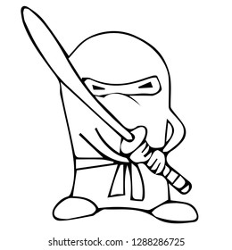 ninja karate nunchuck sword vector image