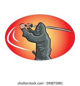 Ninja with katana