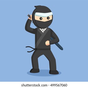 ninja with katana vector illustration design 