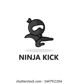 Ninja Kick Logo Template Design Vector, Emblem, Design Concept, Creative Symbol, Icon