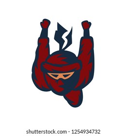 Ninja kids characters for sports logo templates with vector files