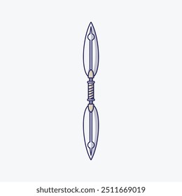 Ninja kunai knife cartoon vector illustration
