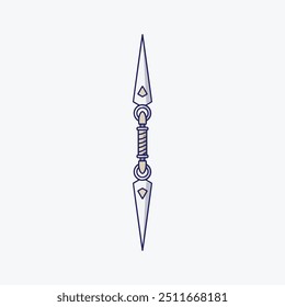 Ilustración de dibujos animados de Vector de cuchillo kunai Ninja