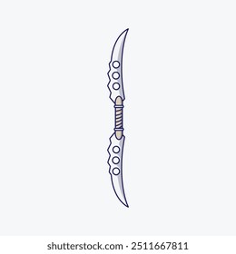 Ninja kunai knife vector illustration isolated on white background