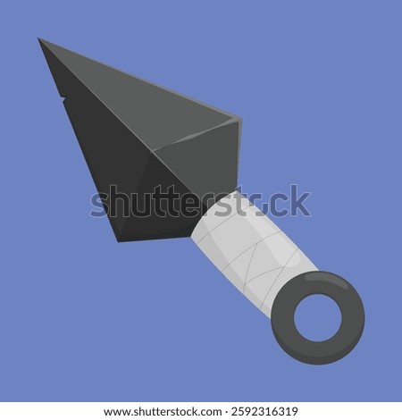 Ninja Kunai Weapon vector Illustration. ninja kunai cartoon icon. ninja knife vector