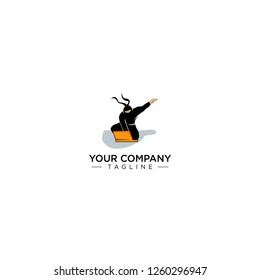 Ninja Laptop Logo Icon Character illustration design
