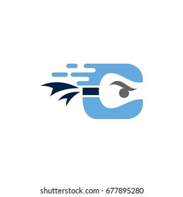 Ninja Letter C Initial Logo Concept