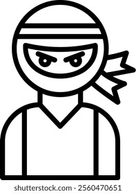 Ninja Line Vector Icon Design