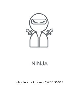 Ninja linear icon. Ninja concept stroke symbol design. Thin graphic elements vector illustration, outline pattern on a white background, eps 10.