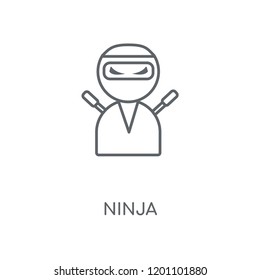 Ninja linear icon. Ninja concept stroke symbol design. Thin graphic elements vector illustration, outline pattern on a white background, eps 10.