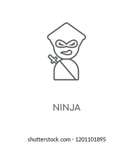 Ninja linear icon. Ninja concept stroke symbol design. Thin graphic elements vector illustration, outline pattern on a white background, eps 10.