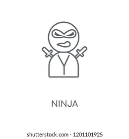 Ninja linear icon. Ninja concept stroke symbol design. Thin graphic elements vector illustration, outline pattern on a white background, eps 10.