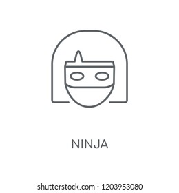 Ninja linear icon. Ninja concept stroke symbol design. Thin graphic elements vector illustration, outline pattern on a white background, eps 10.