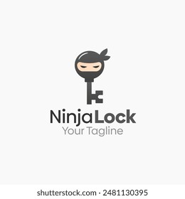 Ninja Lock Logo Vector Template Design. Good for Business, Start up, Agency, and Organization