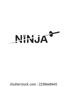 Logo Ninja - vector tipográfico combinado