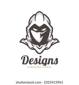 Ninja logo design, character template logo.