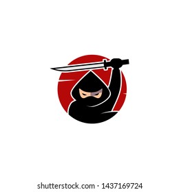 Ninja Logo Design Stock Vector