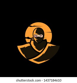 Ninja Logo Design Stock Vector
