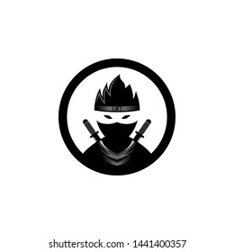 Ninja Logo Design Template Stock Vector