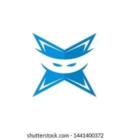 Ninja Logo Design Template Stock Vector
