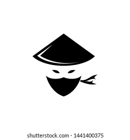 Ninja Logo Design Template Stock Vector