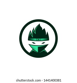 Ninja Logo Design Template Stock Vector