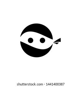 Ninja Logo Design Template Stock Vector
