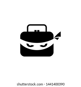 Ninja Logo Design Template Stock Vector