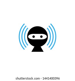 Ninja Logo Design Template Stock Vector