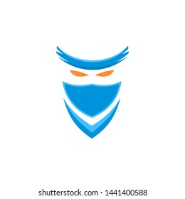 Ninja Logo Design Template Stock Vector
