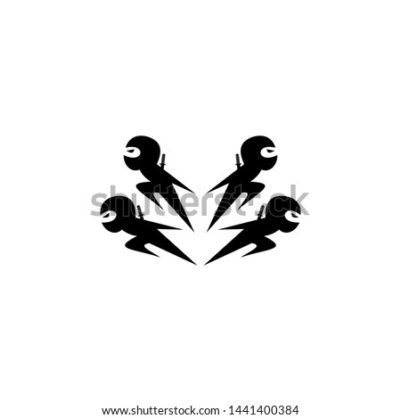 Ninja Logo Design Template Stock Vector