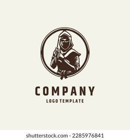 Ninja Logo Design Vektorgrafik