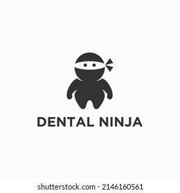 logotipo de ninja dental o vector dental