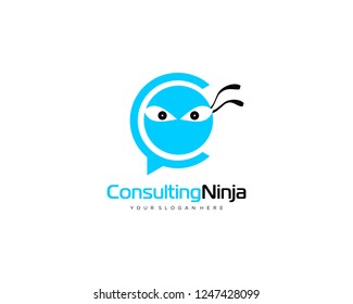 Ninja logo design vector template