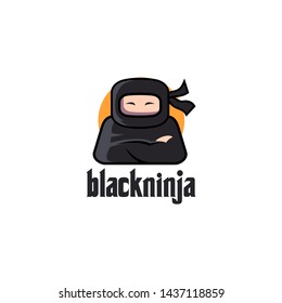 Ninja Logo Design Vector Template