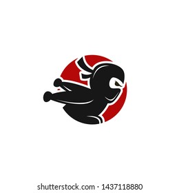 Ninja Logo Design Vector Template