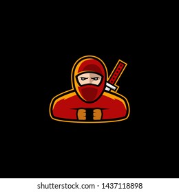 Ninja Logo Design Vector Template