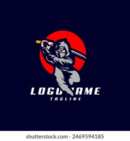 Ninja logo design vector template