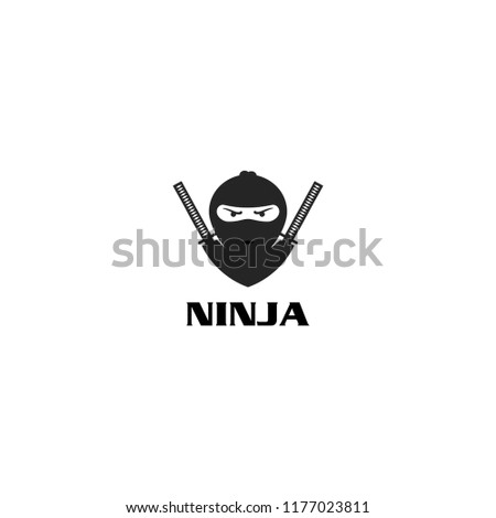 ninja logo designs on isolated white background