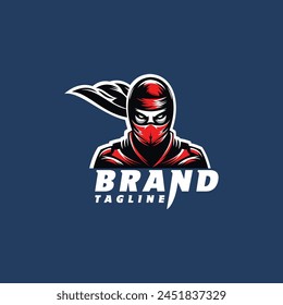 Ninja logo, Dynamic and iconic furious ninja design vector logo