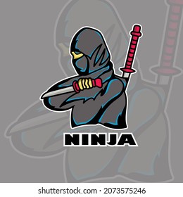 Ninja logo esport consept ilustration template